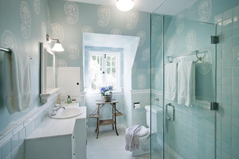 Tirkīza vannas istaba - interjera dizaina foto