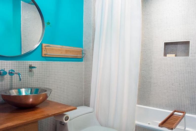 Tirkīza vannas istaba - interjera dizaina foto