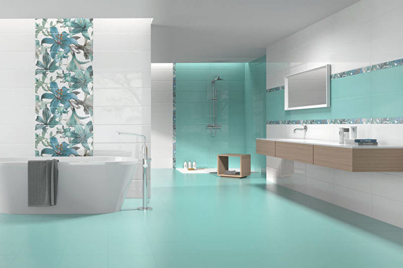 Banyo ng turkesa - larawan sa interior design