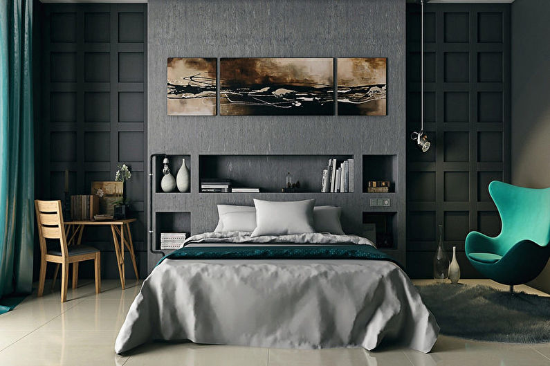 Phòng ngủ công nghệ cao màu ngọc lam - Thiết kế nội thất