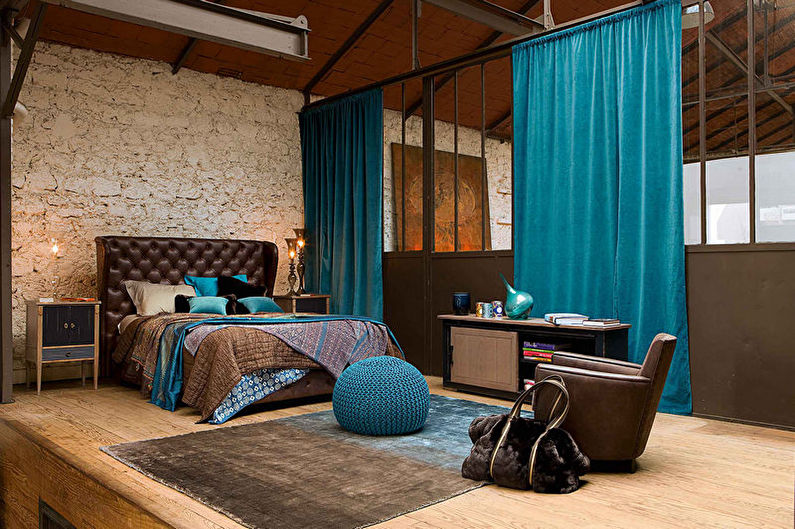 Dormitorio turquesa - foto de diseño de interiores
