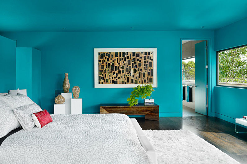 Dormitorio turquesa - foto de diseño de interiores