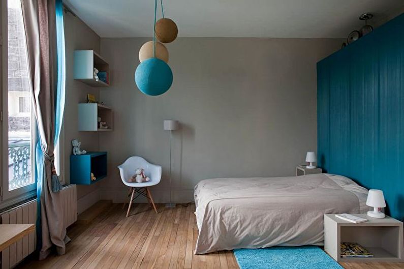 Camera da letto turchese - foto di interior design
