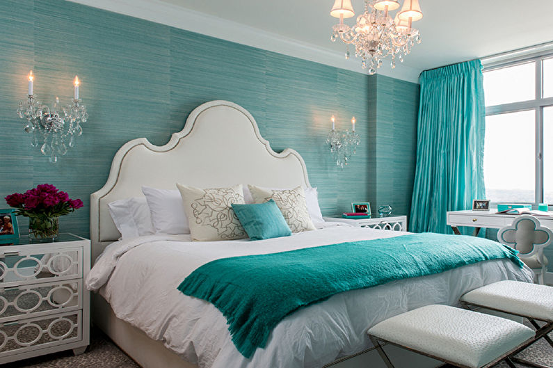 Camera da letto turchese - foto di interior design