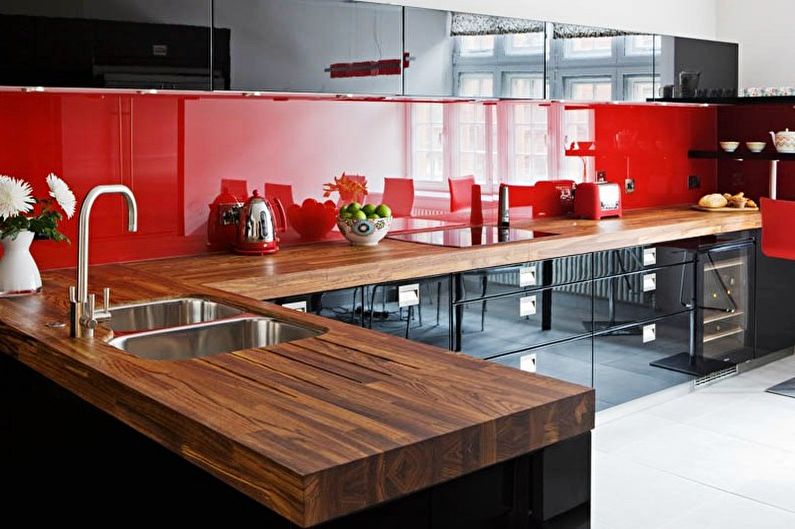 Bucătărie roșie și neagră: idei de design (70 de fotografii)