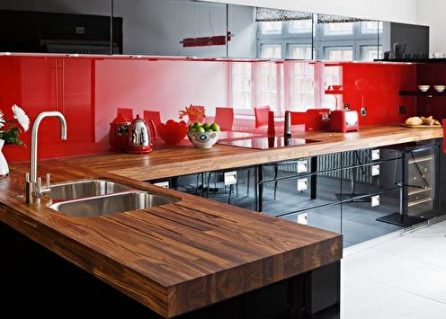 Crvena i crna kuhinja: ideje za dizajn (70 fotografija)
