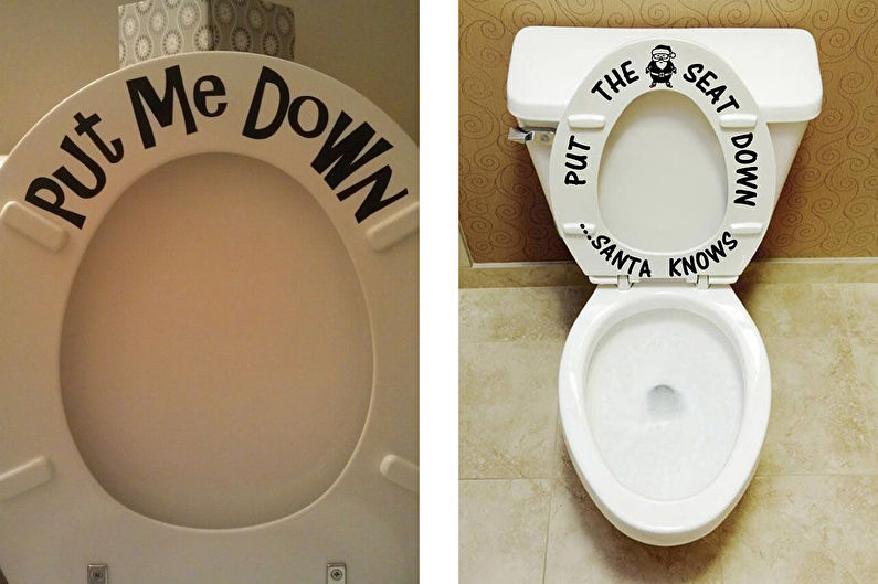Bathroom Accessories - Lettering on the toilet lid