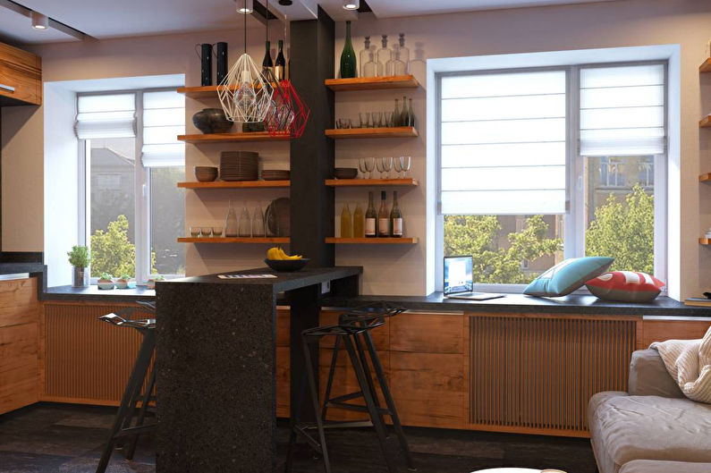 Bar counter-partition for the kitchen