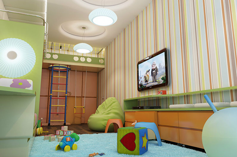 Svijetle pruge: Dječja soba za četverogodišnje dijete - fotografija 2
