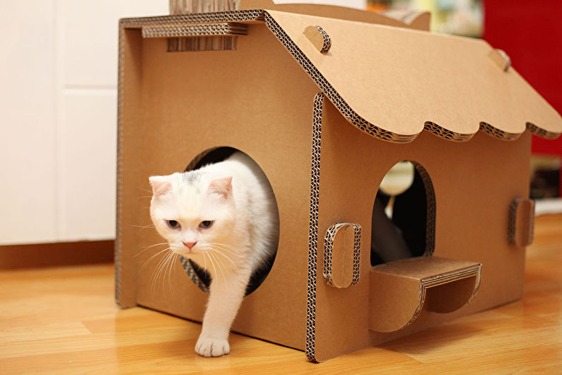 Мачја кућа - кућа од картона