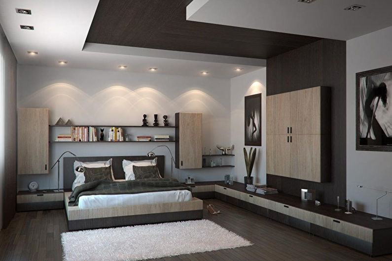 False ceiling in the bedroom - photo