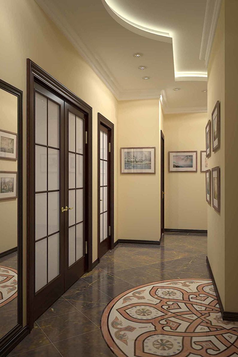 False ceiling in the hallway / corridor - photo