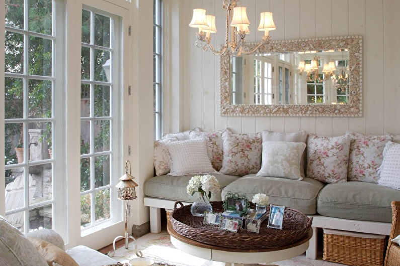 Obývací pokoj ve stylu Provence - interiérový design