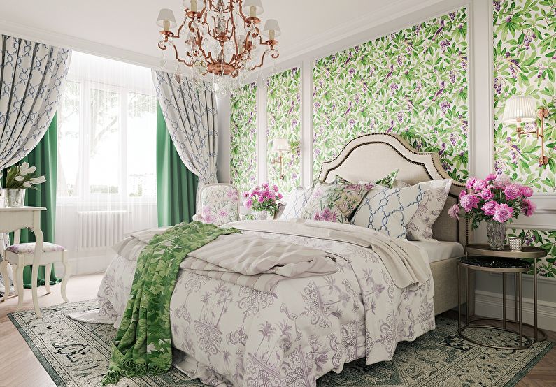 Provence stila guļamistaba - interjera dizains