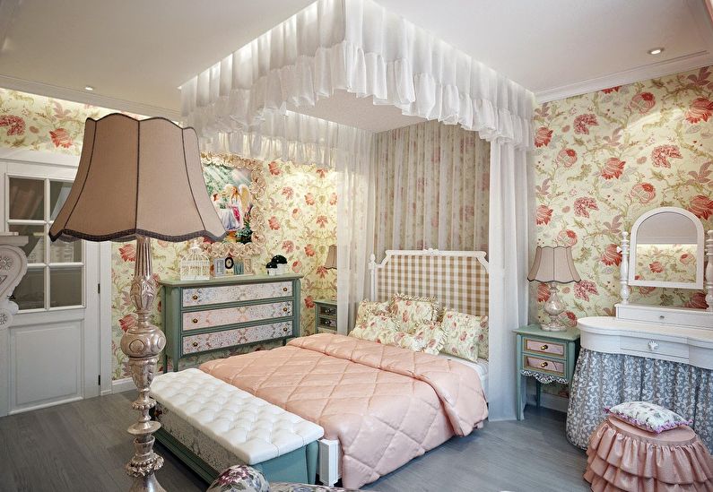 Bērnu istaba Provansas stilā - interjera dizains