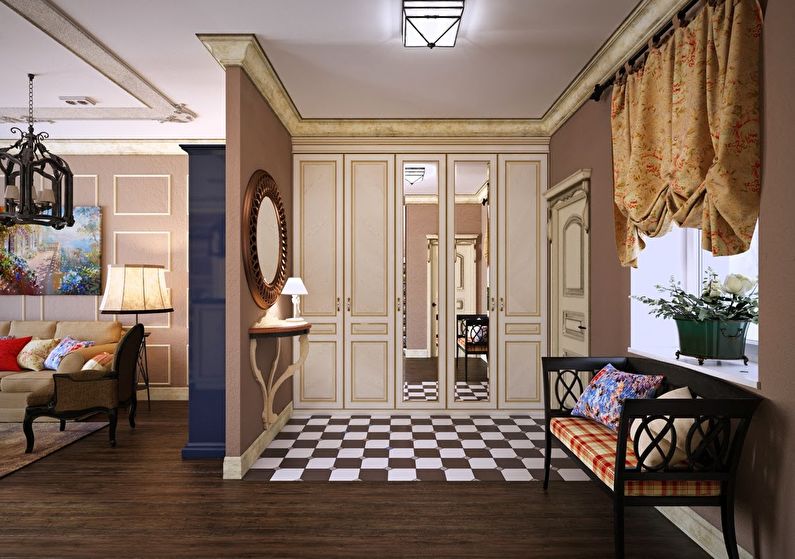 Corredor e corredor em estilo Provence - Design de Interiores