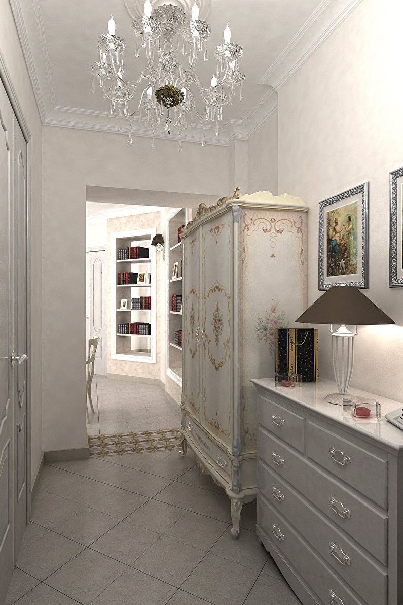 Couloir et couloir de style provençal - Design d'intérieur