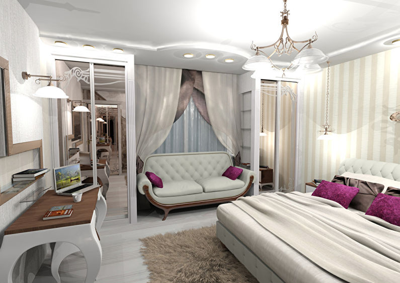 Спаваћа соба у класичном стилу, 16 м² - фото 1