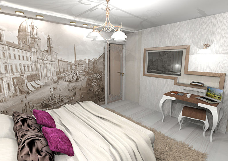 Спаваћа соба у класичном стилу, 16 м² - фото 3