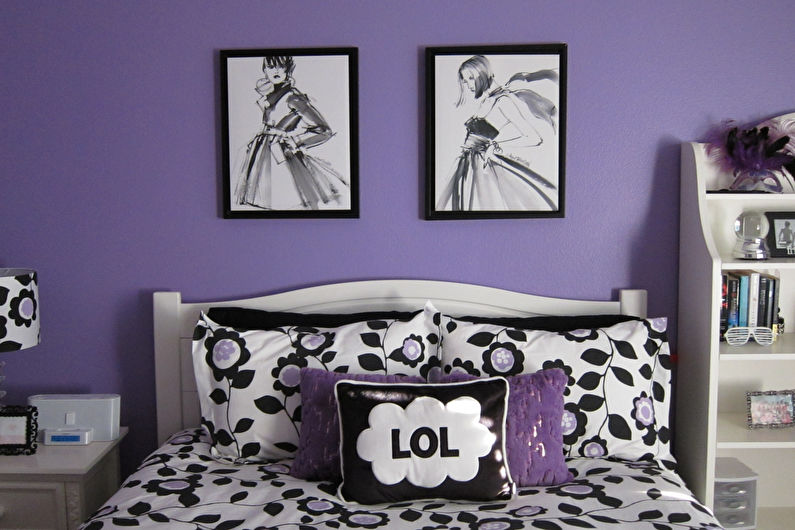 Rum för en tonårsflicka - dekor och tillbehör