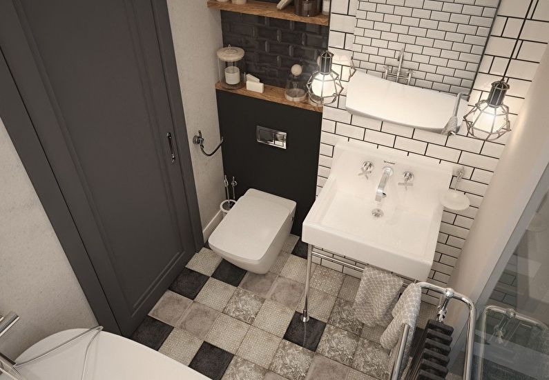 A fürdőszoba kialakítása 4 négyzetméter - padlófelület