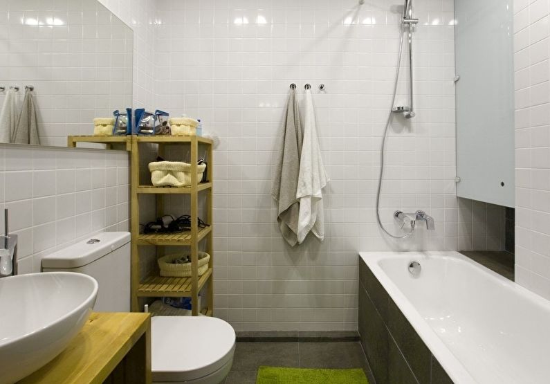 Vonios kambarys 4 kv.m. skandinavišku stiliumi - interjero dizainas