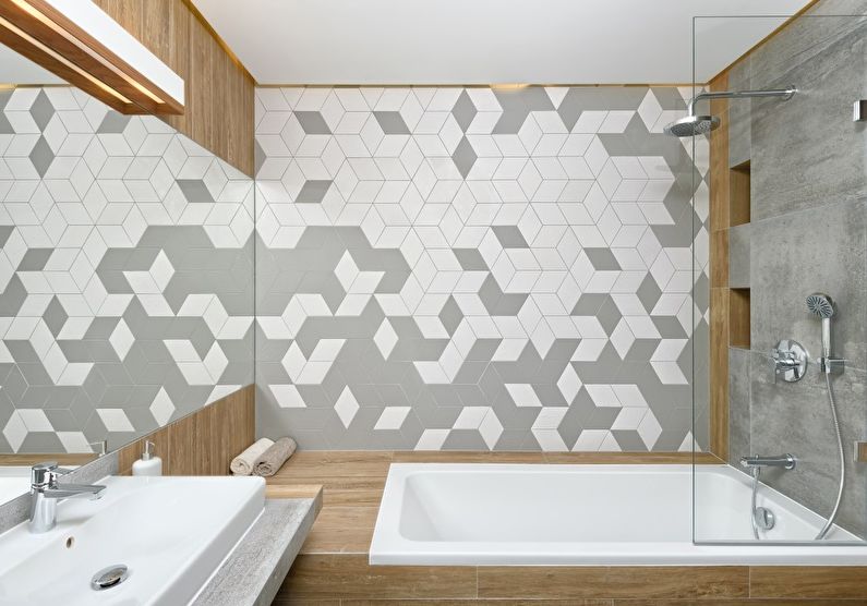 Design de interiores de uma casa de banho de 4 m2. - Foto