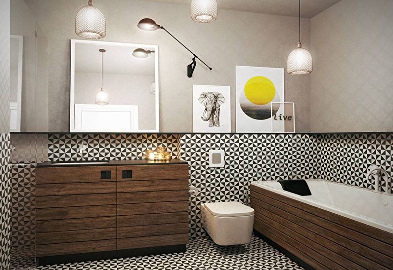 Indvendig design af et badeværelse på 4 kvm - Foto