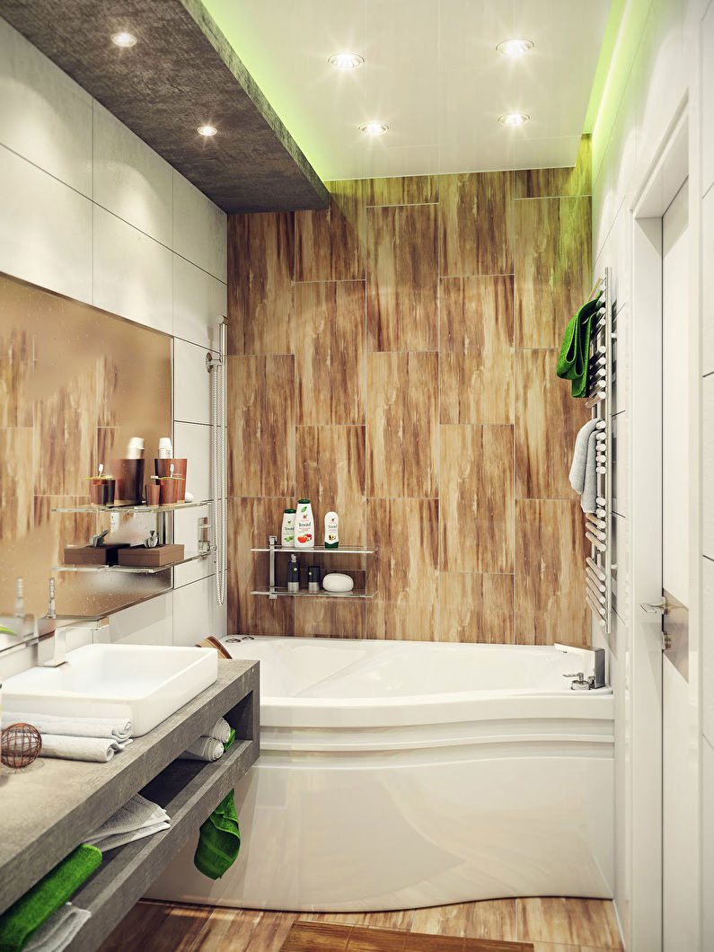 Indvendig design af et badeværelse på 4 kvm - Foto