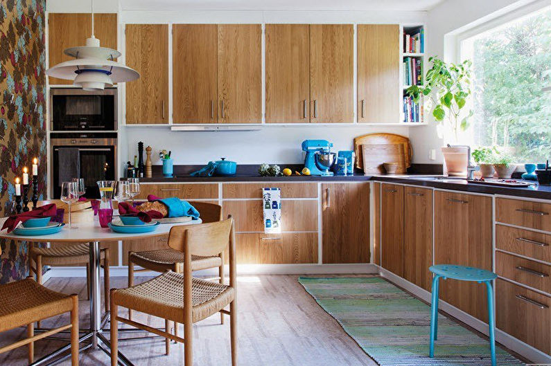 Dapur reka bentuk dalaman Ikea - foto