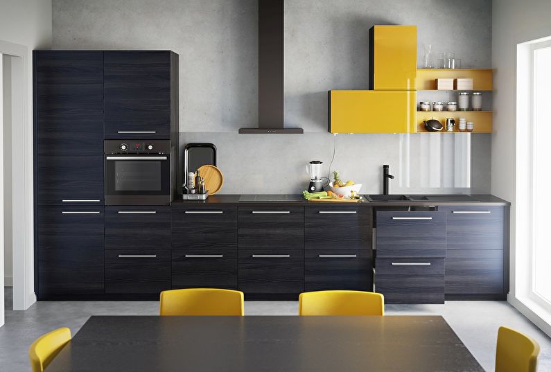 Interjera dizaina virtuve Ikea - foto