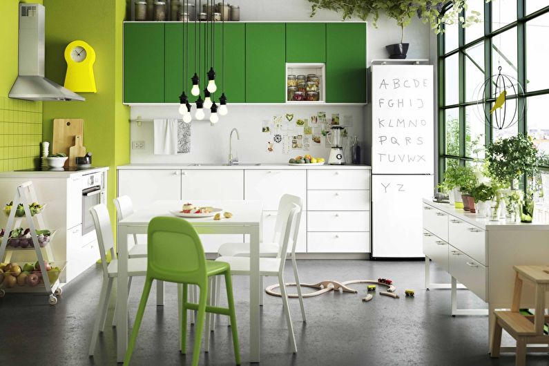 Dapur reka bentuk dalaman Ikea - foto