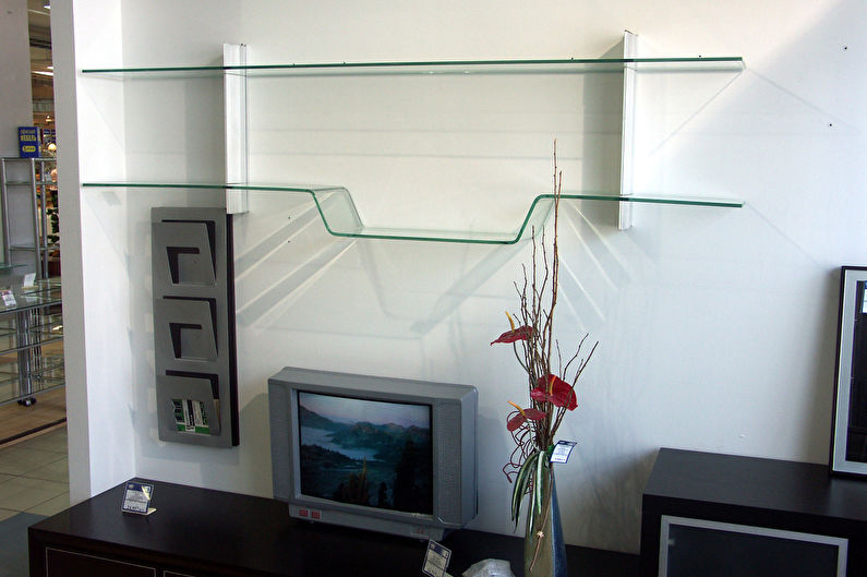 Ράφια τοίχου από γυαλί ή καθρέφτη