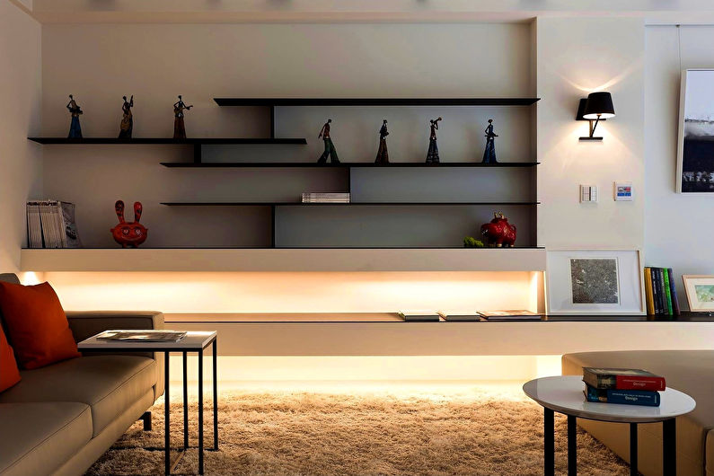 Prateleiras de parede - Interior de estilo minimalista