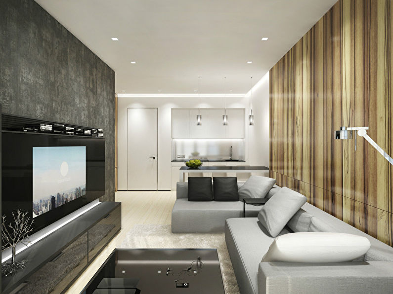 Ang apartment sa estilo ng minimalism, ZhK Champion Park - larawan 1