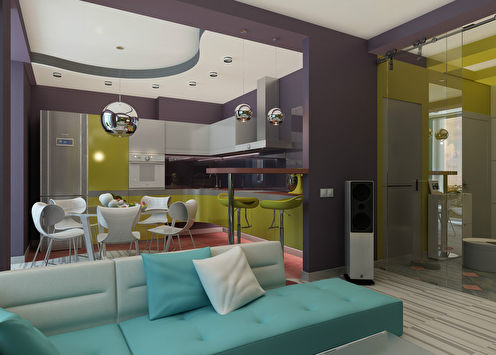 Proiectarea apartamentului „Culoare și formă”