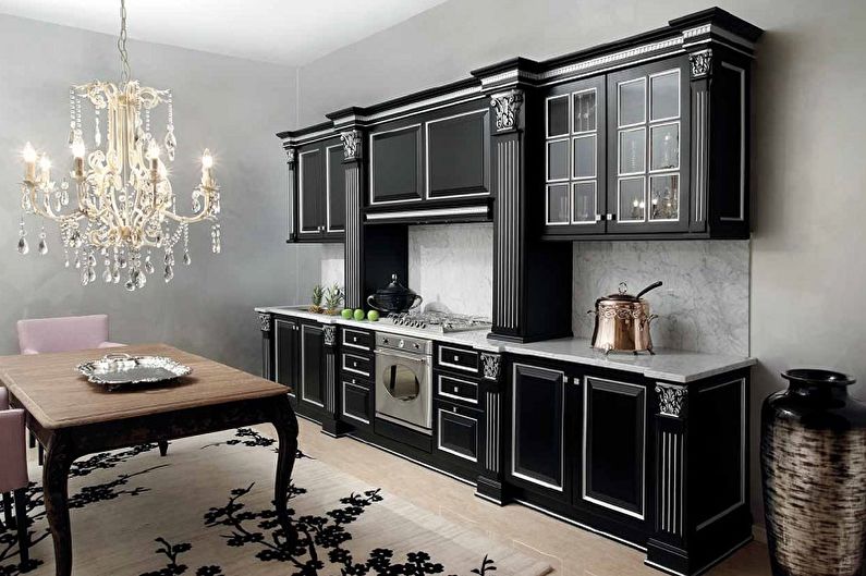 Dapur hitam - gambar reka bentuk dalaman