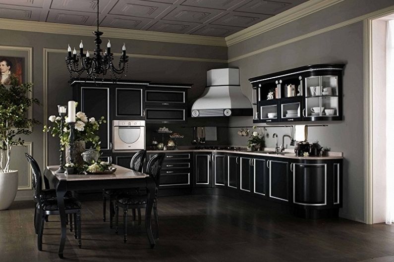 Bucătărie neagră - fotografie de design interior