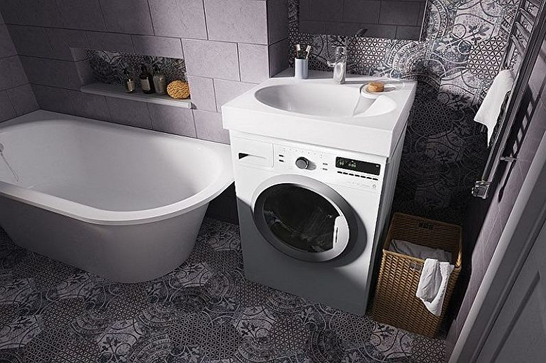 Sink sa itaas ng washing machine - Sukat