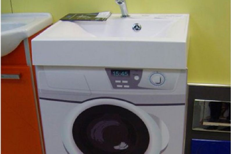 Mosogató mosógép felett - fénykép