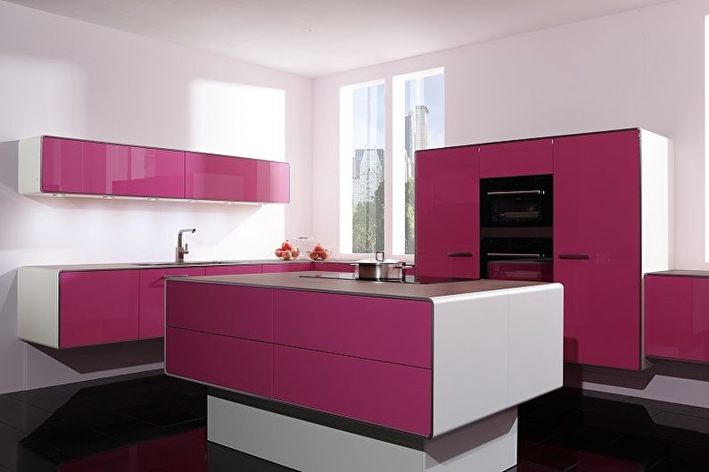 Rozā virtuve mūsdienīgā stilā - Interjera dizains