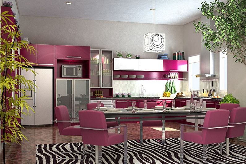 Розова кухня - снимка за интериорен дизайн
