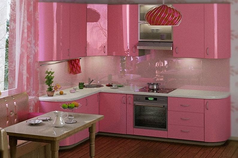 Cuisine rose - photo de design d'intérieur