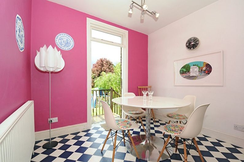 Rozā virtuve - interjera dizaina foto
