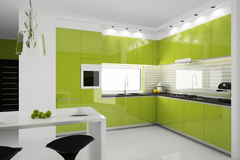 Zelená kuchyně Design - stropní povrch