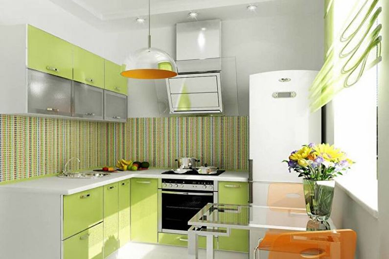 Zaļā virtuve - interjera dizaina foto