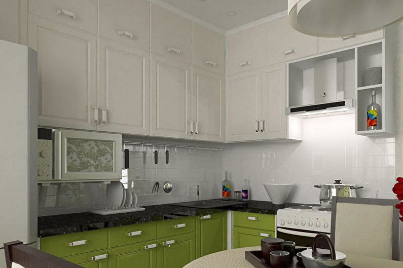 Zelená kuchyně - interiérový design foto