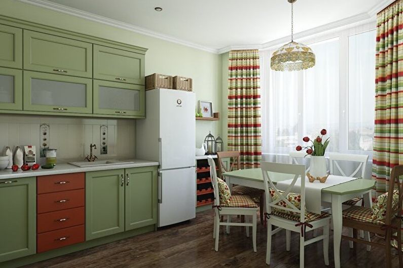 Zaļā virtuve - interjera dizaina foto