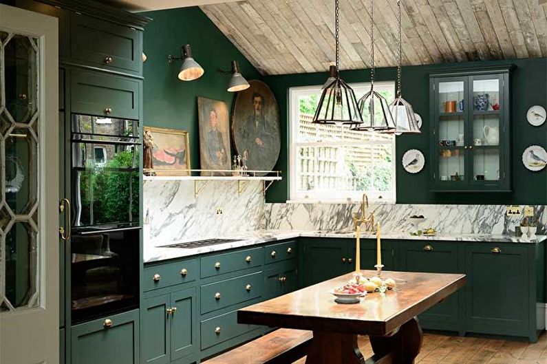 Зелена кухня - снимка за интериорен дизайн