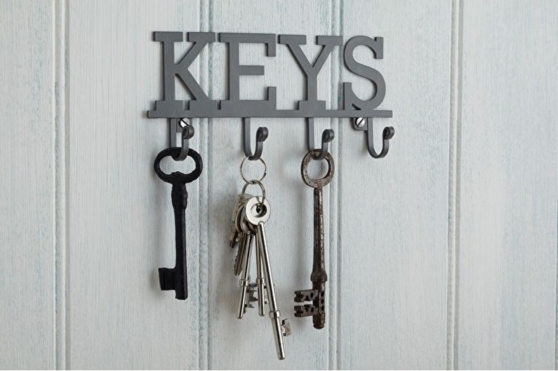 Zidni držač za ključeve za predsoblje - ideje za fotografije